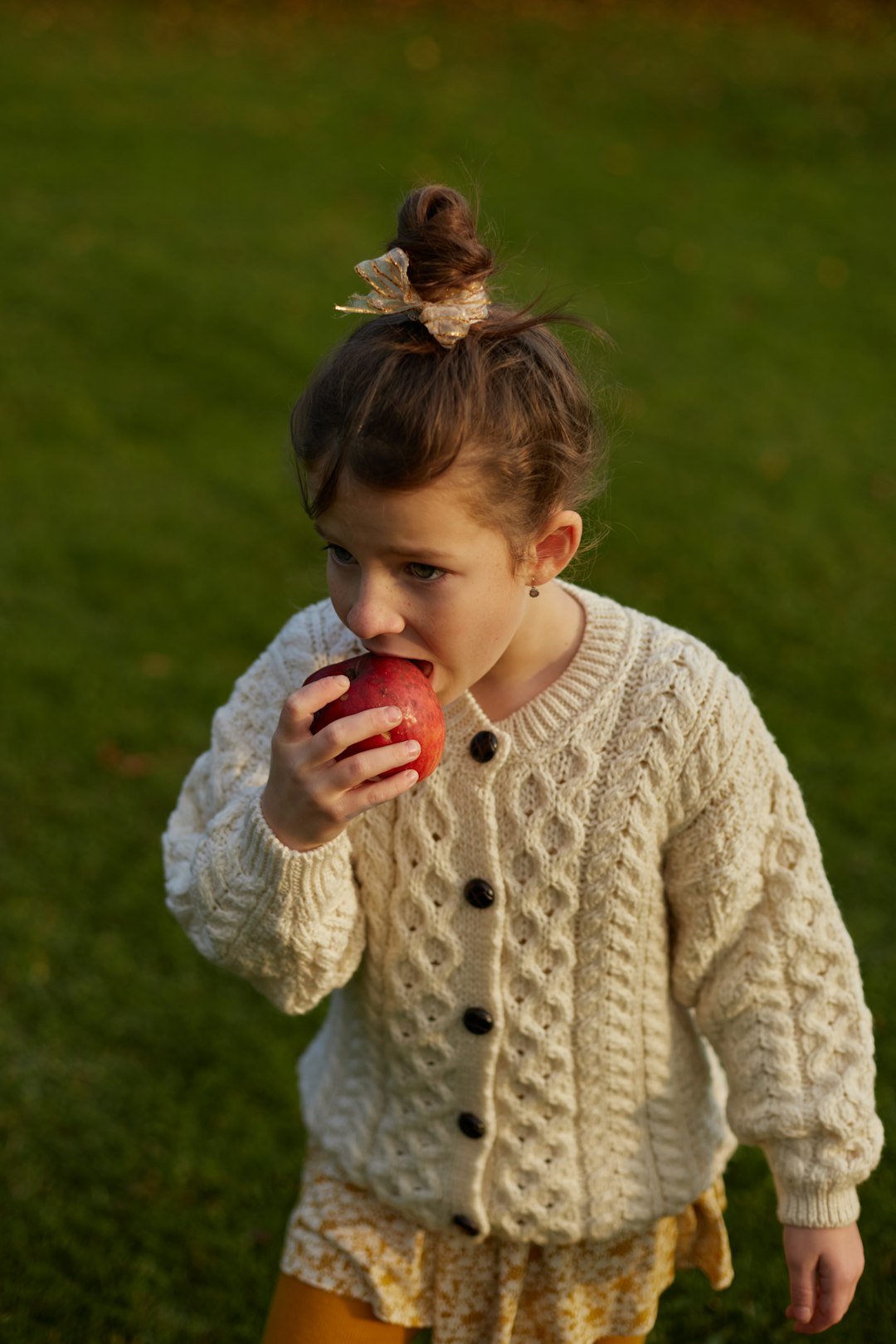 Country side and Didi with apple